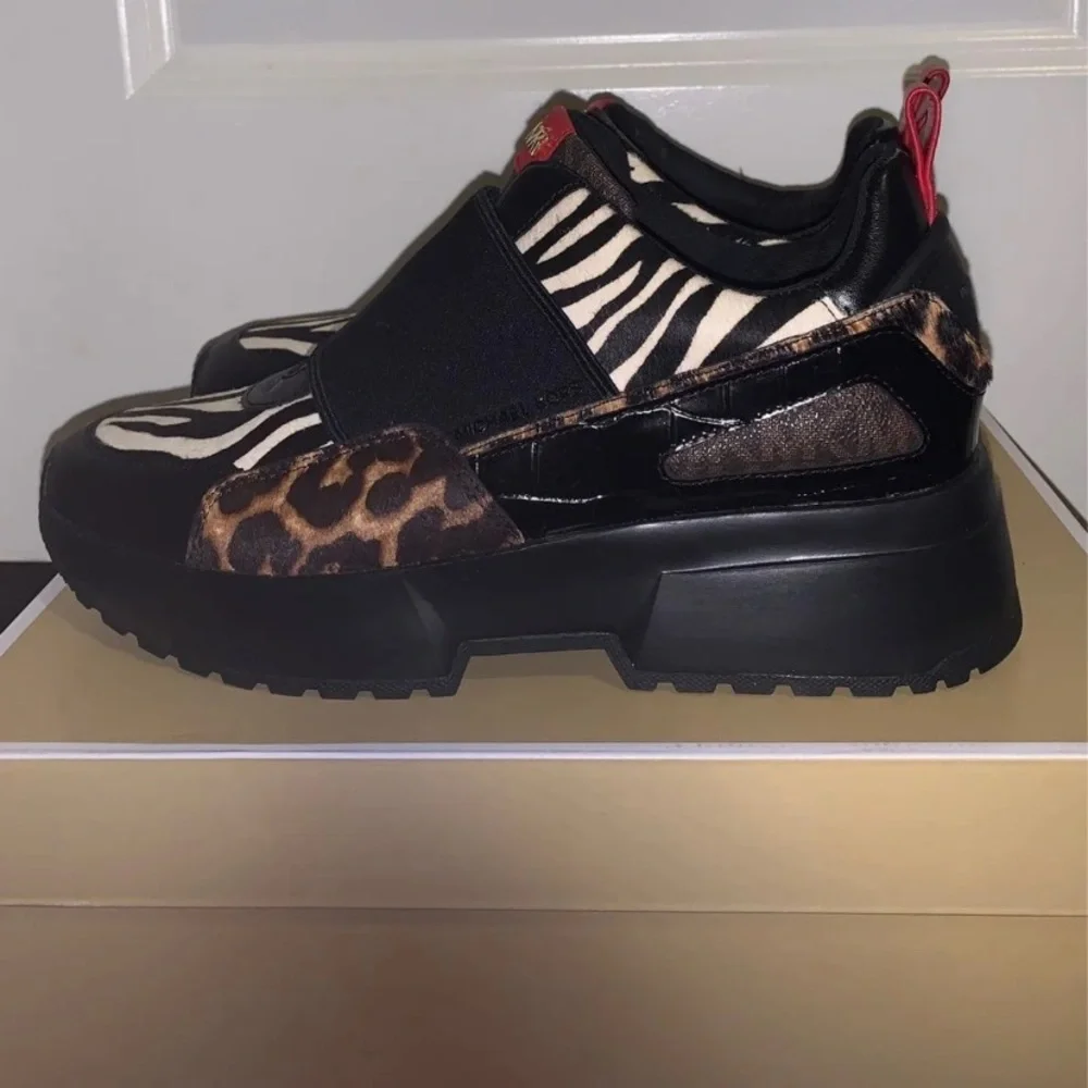 Michael KORS Cosmo Calf Hair Mixed Sneakers New Women’s Size 5 - Picture 5 of 7